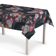 Obrusy i serwetki - Dekoria Obrus prostokątny wielobarwne kwiaty na ciemnym tle 130 × 130 cm Gardenia - miniaturka - grafika 1