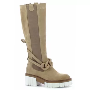 Beżowe kozaki damskie CARINII - Carinii - Kozaki damskie - miniaturka - grafika 1