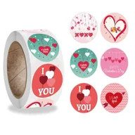 Scrapbooking - Naklejki Ozdobne Okrągłe Walentynki Mix 20 Szt. - miniaturka - grafika 1