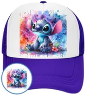 Czapki i chusty sportowe męskie - Czapka z Daszkiem Lilo i Stich Niebieska z Nadrukiem Na Lato Siatka Bejsbolówka - miniaturka - grafika 1