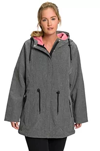 Ulla Popken Damska kurtka funkcyjna, softshell z podszewką z włókniny, czarny, 46-48 duże rozmiary - Kurtki damskie - miniaturka - grafika 1