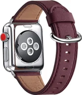 Akcesoria do smartwatchy - PASEK DO APPLE WATCH 1/2/3/4/5/6/7/8/9/10/SE 42/44/45/46mm BORDOWY SKÓRA - miniaturka - grafika 1