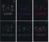 Zeszyty szkolne - 6 x Brulion tematyczny A5 80k zeszyty TWARDA OKŁADKA ze ściągą - miniaturka - grafika 1