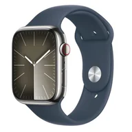 Smartwatch - Apple Watch 9 GPS + Cellular 45mm Stal Sport S/M Granatowy - miniaturka - grafika 1