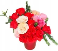 Sztuczne kwiaty - Kwiaty Mydlane Bukiet Walentynkowy Kobiet Róża Na Prezent Pachną Upominek - miniaturka - grafika 1