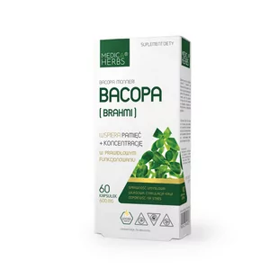 MEDICA HERBS Bacopa Forte (Brahmi, Pamięć i koncentracja) 60 Kapsułek - Układ nerwowy - miniaturka - grafika 1