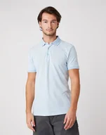 Koszulki męskie - MĘSKIE POLO WRANGLER SS REFINED POLO CERULEAN BLUE W7AFKHXVT 112131336 - Wrangler - miniaturka - grafika 1