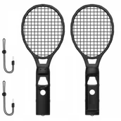 Akcesoria do Nintendo - Rakieta tenisowa JYS JYS-NS2266 do Nintendo Switch 2 Czarny (2 szt.) - miniaturka - grafika 1