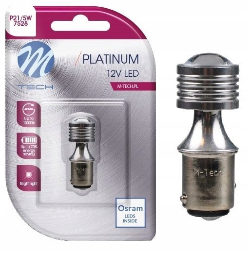 Żarówka P21/5w Osram Led M-tech Retrofit 12/24v White Bay15d Canbus Biała