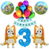 Balony i akcesoria - ŚCIANKA ZESTAW BALONÓW NA 3 URODZINY BLUEY BINGO 21SZT - miniaturka - grafika 1