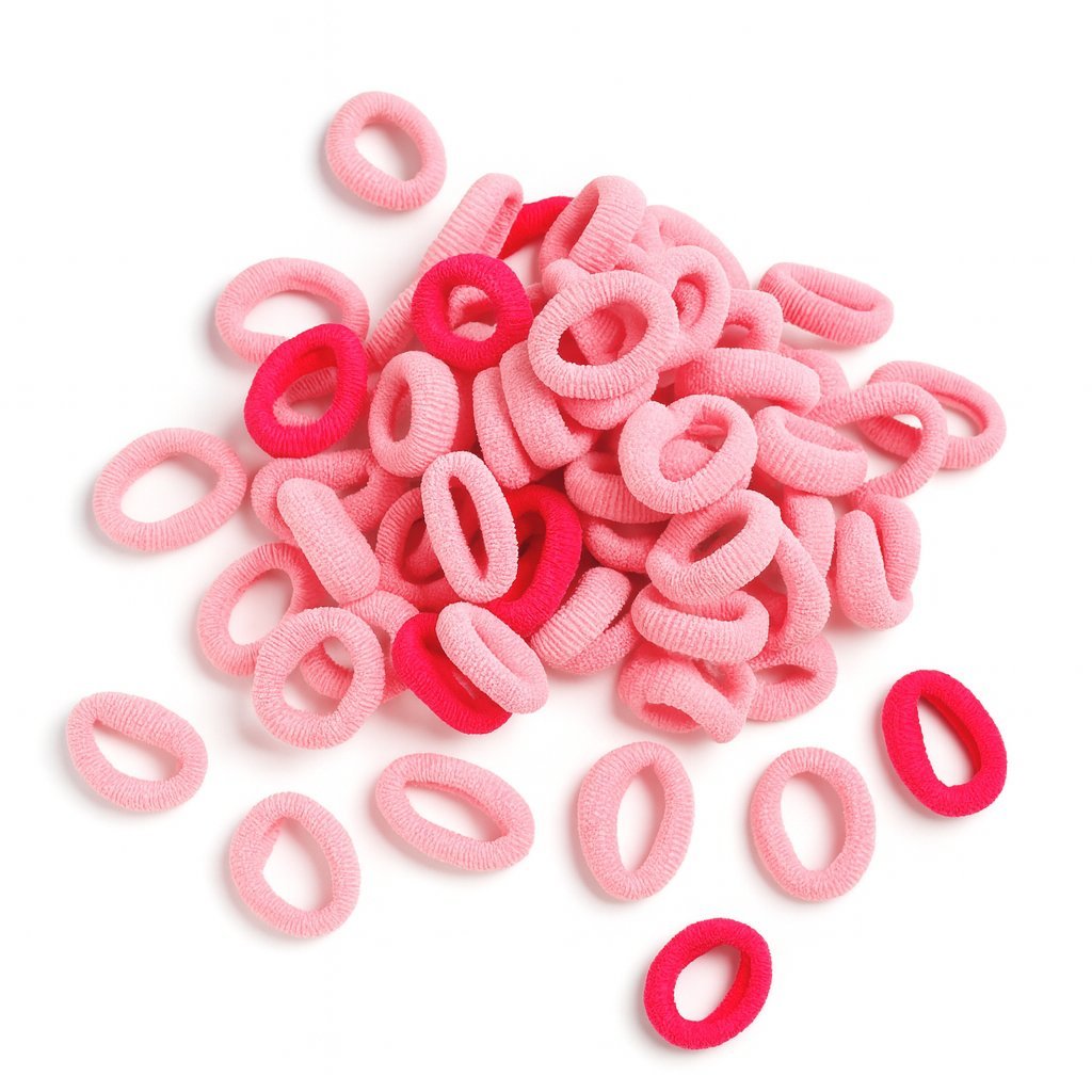 Gumki do Włosów Różowe Zestaw 100 Sztuk Mini Frotki Bezpieczne i Wygodne