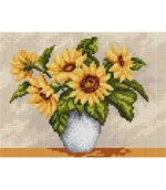 Pasmanteria - Kanwa z nadrukiem Ariadna 18x24cm słoneczniki - miniaturka - grafika 1