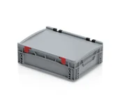 Pojemniki przemysłowe - Plastikowa skrzynka z wiekiem 400x300x135 mm - miniaturka - grafika 1