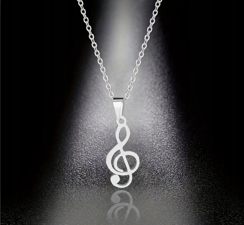 Naszyjnik wisiorek klucz wiolinowy nuta muzyka music prezent