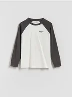 Bluzki dla chłopców - Reserved - Bawełniany longsleeve - ciemnoszary - miniaturka - grafika 1