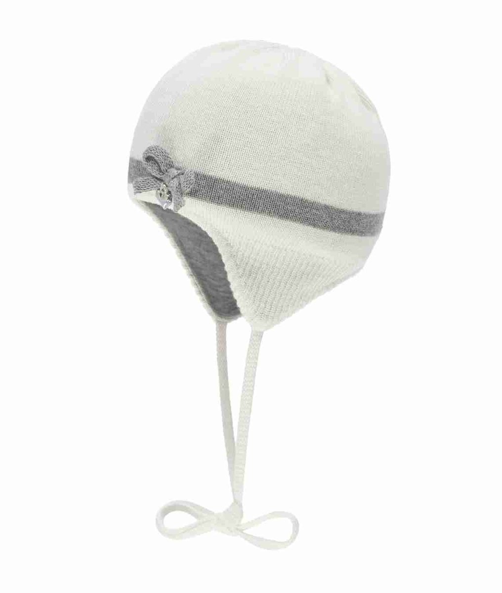 Czapka dziewczęca wiązana, biała, Döll