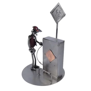 Metalowa figurka Stacja benzynowa. Oryginalna dekoracja - Figurki dekoracyjne - miniaturka - grafika 1