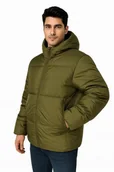 Kurtki męskie - Męska kurtka puchowa 4F z syntetycznym puchem ciepła zimowa khaki roz. XL - miniaturka - grafika 1