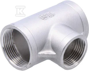 Trójnik gwintowany ze stali nierdzewnej nakrętny redukcyjny 1 1/4" x 1" - Łączniki, trójniki, kształtki - miniaturka - grafika 1