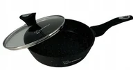 Patelnie - Patelnia Do Smażenia Granitowa 18 Cm Z Pokrywką Nieprzywierająca Na Indukcję Gaz - miniaturka - grafika 1