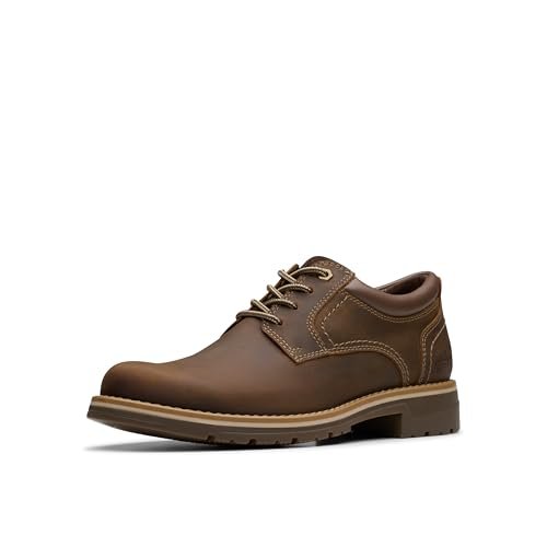 Clarks Męski portfel Morris Low Ap, brązowy, skórzany, podwójnie składany, na co dzień, 6 kieszeni, otwarta góra, skóra bydlęca, Wosk pszczeli Le, 44.5 EU