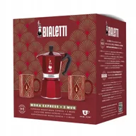 Zaparzacze i kawiarki - Zestaw Bialetti Moka Express 6tz Czerwona 2 Kubki - miniaturka - grafika 1