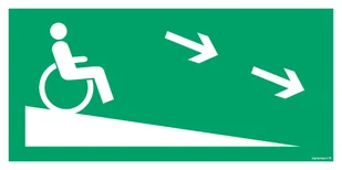 AC080 DROGA EWAKUACYJNA DLA NIEPEŁNOSPRAWNYCH PRAWOSTRONNA, PS - PŁYTA PCV 1MM FOTOLUMINESCENCYJNA; (200X100MM) - Systemy ekspozycyjne i znaki informacyjne - miniaturka - grafika 1
