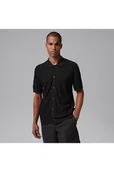 Koszule męskie - Męska rozpinana koszula do golfa Jordan Sport - Czerń - Nike - miniaturka - grafika 1