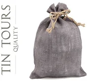 Opakowania i torebki na prezenty - SZARY WOREK Z JUTY 26x38 cm - miniaturka - grafika 1