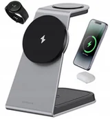 Ładowarki do telefonów - Bezprzewodowa Ładowarka 3w1 Qi Magsafe Na Telefon Zegarek Słuchawki / Omni Power 15w - miniaturka - grafika 1