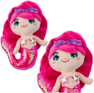 Maskotki i pluszaki - Pluszowa Syrenka Przytulanka Ogon W Cekiny Intensywny Róż 28cm LEAN Toys - miniaturka - grafika 1