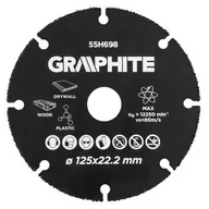 Akcesoria do elektronarzędzi - Graphite Tarcza tnąca HM do drewna i tworzyw sztucznych 125 x 22,2mm 55H698 55H698 - miniaturka - grafika 1