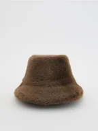 Czapki damskie - Reserved - Kapelusz ze sztucznego futerk - brązowy - miniaturka - grafika 1