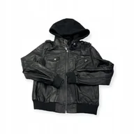 Kurtki damskie - Skórzana kurtka damska z kapturem Real Leather L - miniaturka - grafika 1