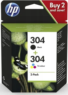 HP 304 Combo Pack - 2-pak - czarny, na bazie barwnika trójkolorowy, 3JB05AE 3JB05AE - Tonery oryginalne - miniaturka - grafika 6