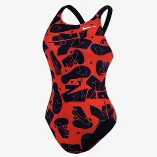 Stroje kąpielowe - Kostium kąpielowy Nike Multiple Prints W NESSC050 (kolor Czerwony, rozmiar 40) - grafika 1