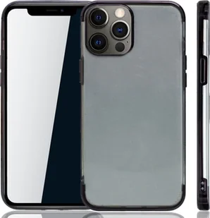 Etui na telefon komórkowy Apple iPhone 12 Pro Max Black - Clear - TPU Silicone Case Backcover w kolorze przezroczystej czerni - Etui i futerały do telefonów - miniaturka - grafika 1