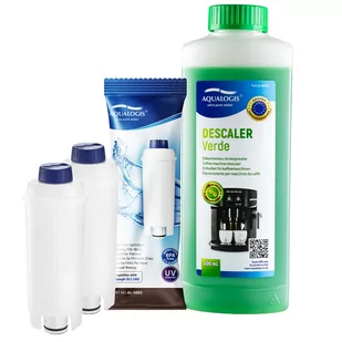 Zestaw Do Delonghi Filtr AL-S002 2szt, Odkamieniacz Aqualogis Verde 500ml - Akcesoria i części do ekspresów do kawy - miniaturka - grafika 1