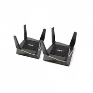 Switche - Asus AiMesh AX6100 router bezprzewodowy Tri-band (2.4 GHz/5 GHz/5 GHz) Gigabit Ethernet Czarny, Mesh router - miniaturka - grafika 1