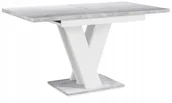 Stoły - Stół kuchenny Rozkładany 120-160 Biały Mat/Beton - miniaturka - grafika 1
