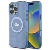 Etui i futerały do telefonów - Etui LACOSTE IML Blend Monogram MagSafe do Apple iPhone 16 Pro Jasnoniebieski - miniaturka - grafika 1