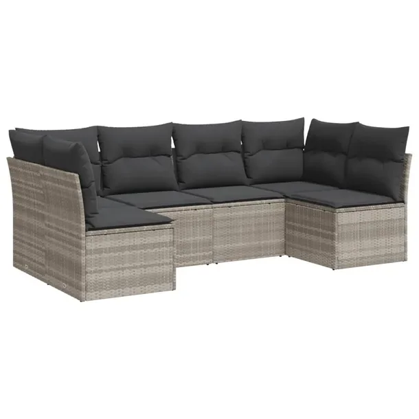 Zestaw mebli ogrodowych modułowych jasnoszary rattan PE 62 x 62 x 69 cm