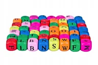 Dekoratorstwo - Drewniane koraliki kostka 10mm LITERKI mix 55szt - miniaturka - grafika 1