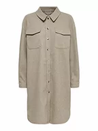 Koszule damskie - ONLY Koszula damska Longline Loose Fit, Sand, L - miniaturka - grafika 1