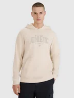 Bluzy męskie - 4F Bluza dresowa nierozpinana z kapturem męska - beżowa XXL - miniaturka - grafika 1