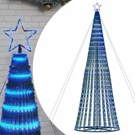 Choinki - vidaXL Stożkowa choinka z lampek, 1028 niebieskich LED, 403 cm - miniaturka - grafika 1