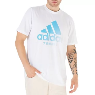 Koszulka adidas Tennis Aeroready Graphic Tee HA0969 - biała - Adidas - Koszulki sportowe męskie - miniaturka - grafika 1