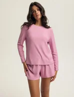 Piżamy damskie - Piżama damska długi rękaw Kaelan Bloovii różowy S - Esotiq - miniaturka - grafika 1