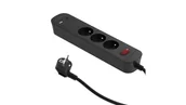 Listwy zasilające - Przedłużacz szybkoładujący PD20 3-gniazdowy z wyłącznikiem + 2x USB (A+C) 1,4m SQUALL, grafitowy / 34098 - miniaturka - grafika 1