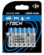 Baterie i akcesoria - Carrefour i-Tech Baterie alkaliczne AAA 6 szt. - miniaturka - grafika 1